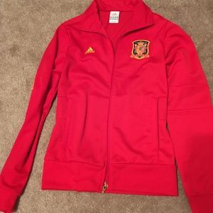 Adidas Track Jacket with Yellow Stripes